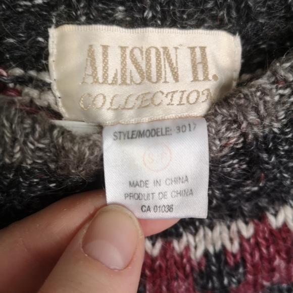 Vintage Fair Isle Wool Blend Crew Knit Sweater Alison H Collection Women… - Picture 12 of 16